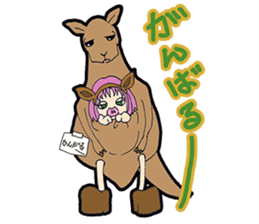 animal costume-pink hair- sticker sticker #5386248