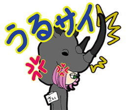 animal costume-pink hair- sticker sticker #5386253