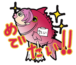 animal costume-pink hair- sticker sticker #5386258