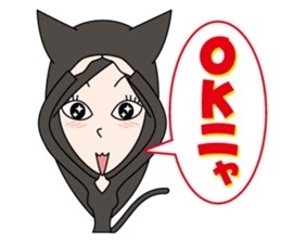 The black cat girl sticker #5387015