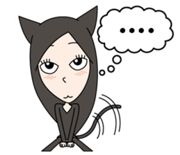 The black cat girl sticker #5387031