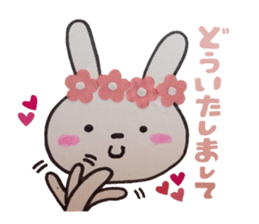 Rabbit of the flower garden sticker #5388373