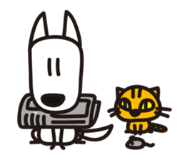 "Joe" the Sketch Dog & "Gabriel" the cat sticker #5388429