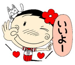 Kokeshi doll of school life 3rd sticker #5392885