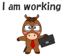 Conversation with horse English sticker #5393459