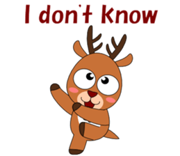 Conversation with deer English sticker #5395584