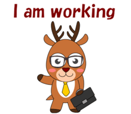 Conversation with deer English sticker #5395589