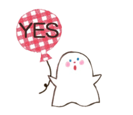 Ghost and bobbed hair girl sticker #5395685