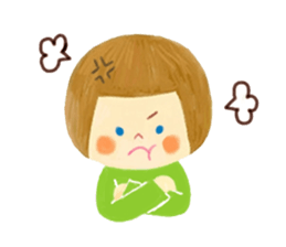 Ghost and bobbed hair girl sticker #5395705