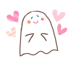 Ghost and bobbed hair girl sticker #5395710