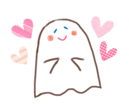 Ghost and bobbed hair girl sticker #5395710