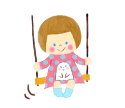 Ghost and bobbed hair girl sticker #5395711