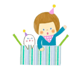 Ghost and bobbed hair girl sticker #5395712