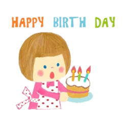 Ghost and bobbed hair girl sticker #5395720