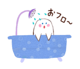 Ghost and bobbed hair girl sticker #5395721