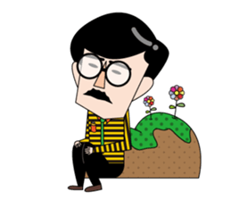 Cute beard uncle sticker #5402033