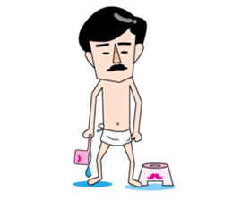 Cute beard uncle sticker #5402038