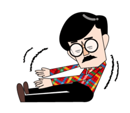 Cute beard uncle sticker #5402039