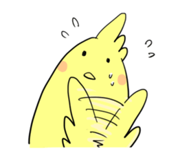 Okame cat and Cockatiel sticker #5405812