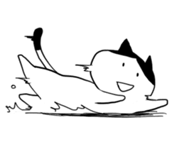 Okame cat and Cockatiel sticker #5405820