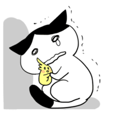Okame cat and Cockatiel sticker #5405835