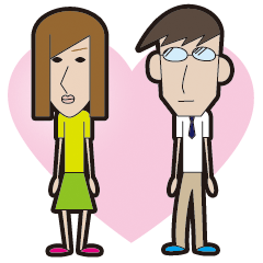 Couple sticker clumsy