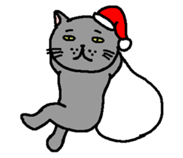 The Tamuras' cat (Xmas & New Year) sticker #5409649