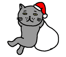 The Tamuras' cat (Xmas & New Year) sticker #5409649