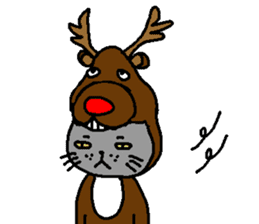 The Tamuras' cat (Xmas & New Year) sticker #5409652