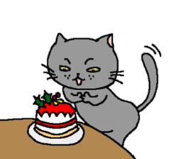 The Tamuras' cat (Xmas & New Year) sticker #5409653