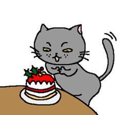 The Tamuras' cat (Xmas & New Year) sticker #5409653