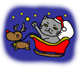 The Tamuras' cat (Xmas & New Year) sticker #5409654