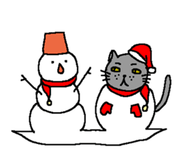 The Tamuras' cat (Xmas & New Year) sticker #5409660