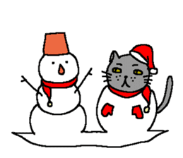 The Tamuras' cat (Xmas & New Year) sticker #5409660