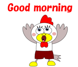 Conversation with funny chicken English sticker #5411325