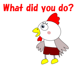 Conversation with funny chicken English sticker #5411326