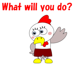 Conversation with funny chicken English sticker #5411327