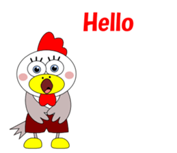 Conversation with funny chicken English sticker #5411328
