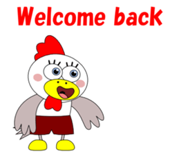 Conversation with funny chicken English sticker #5411330