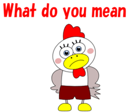 Conversation with funny chicken English sticker #5411331