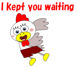 Conversation with funny chicken English sticker #5411332
