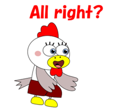 Conversation with funny chicken English sticker #5411333