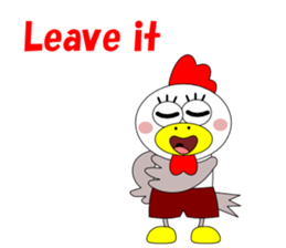 Conversation with funny chicken English sticker #5411334