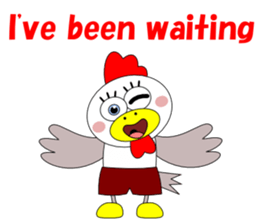 Conversation with funny chicken English sticker #5411335