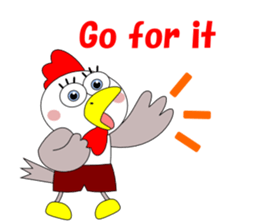 Conversation with funny chicken English sticker #5411336