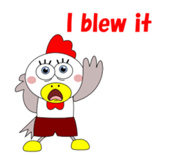 Conversation with funny chicken English sticker #5411340