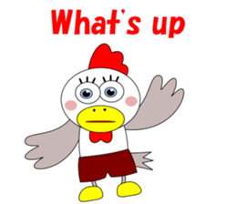 Conversation with funny chicken English sticker #5411342