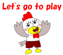 Conversation with funny chicken English sticker #5411344