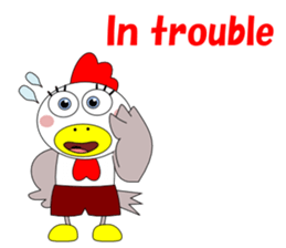 Conversation with funny chicken English sticker #5411346