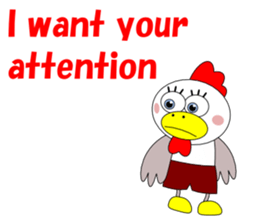Conversation with funny chicken English sticker #5411348